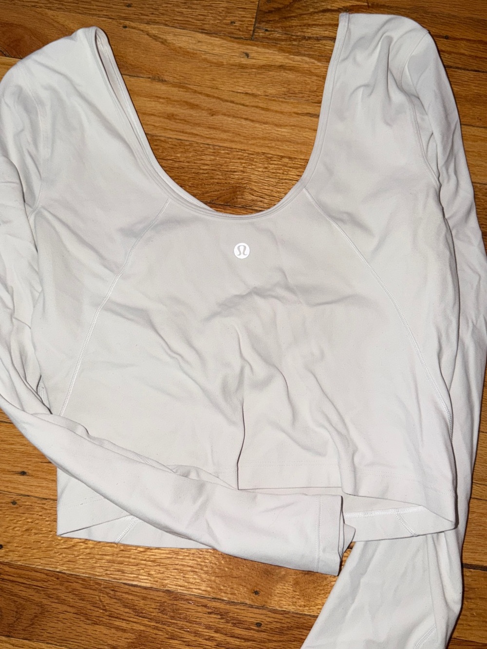 lululemon athletica White Long Sleeve Scoop Neck Top - Picture 3 of 3